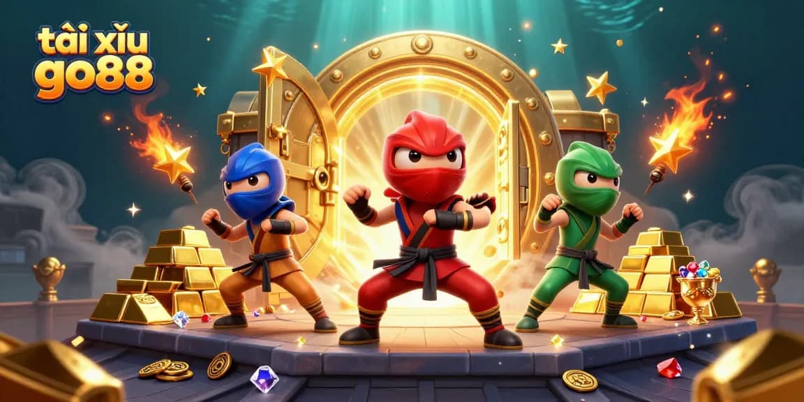 Engage with tài xỉu go88 as ninja chameleons reveal treasures in this vibrant casino scene.