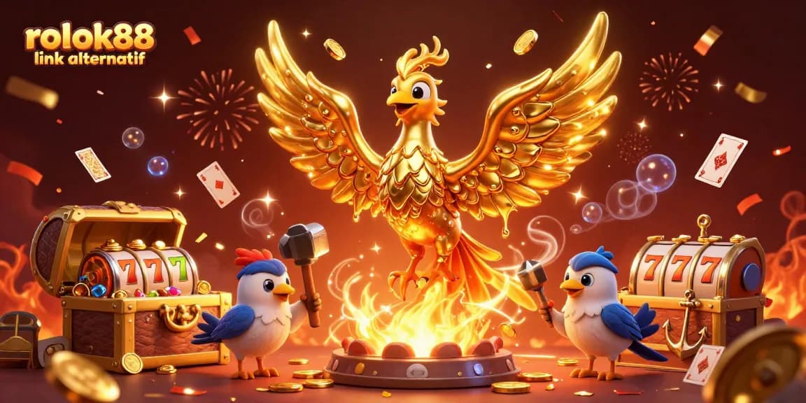 Engage with rokok88 link alternatif in this compelling casino scene featuring a golden phoenix.