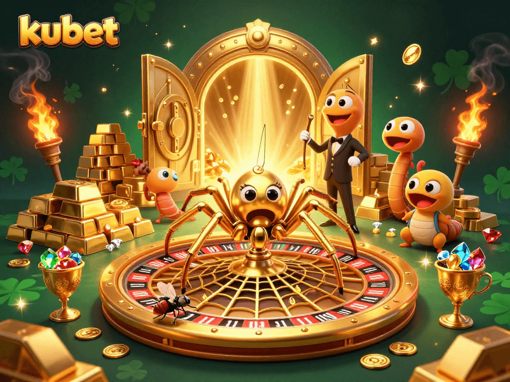 Spin the iconic kubet roulette and win big with our 3D casino illustration!