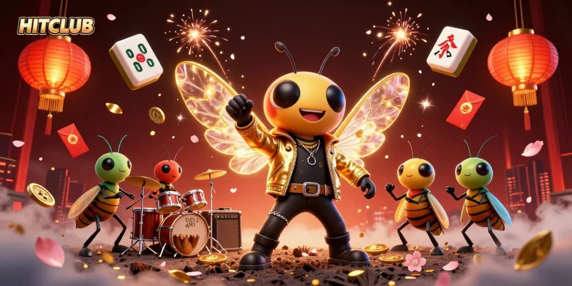 Experience the excitement of HITCLUB with a vibrant 3D casino scene, featuring dynamic characters and game elements.
