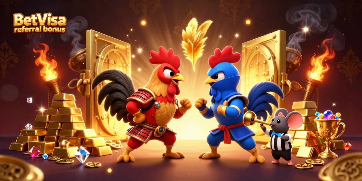 BetVisa referral bonus: Engage in thrilling gaming with exciting roosters and treasures.