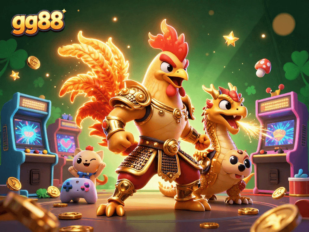Engage with gg88 Casino's thrilling world of online gaming featuring vibrant characters and elements.