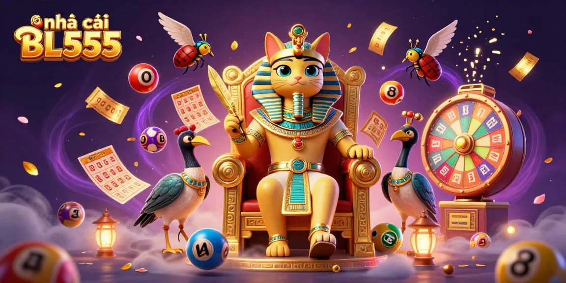 Experience the excitement of nhà cái BL555 with vibrant lottery elements and engaging characters.