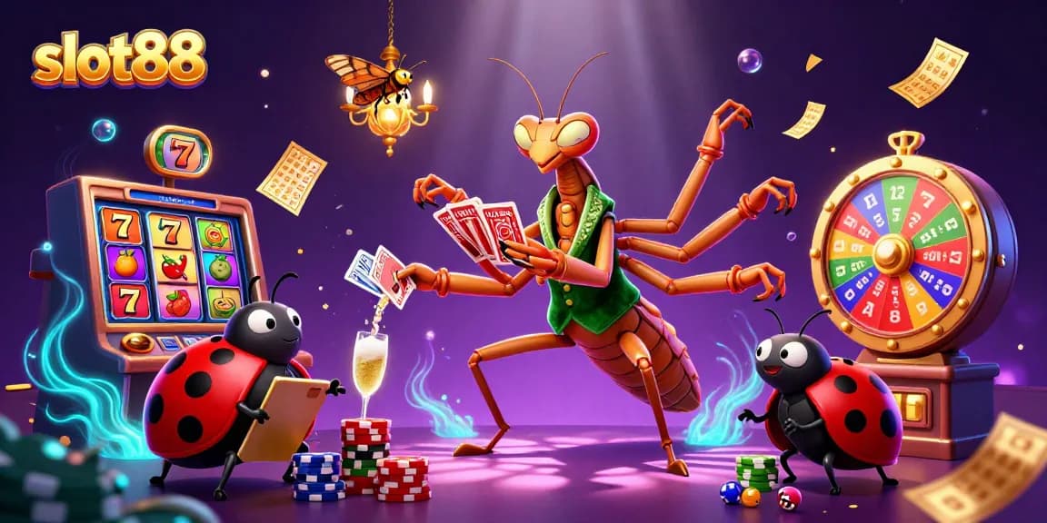Experience the thrill of slot88 with a vibrant 3D casino scene featuring engaging game elements.