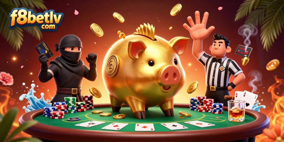 Engage in thrilling gameplay at f8betlv com with a vibrant casino scene filled with winnings.