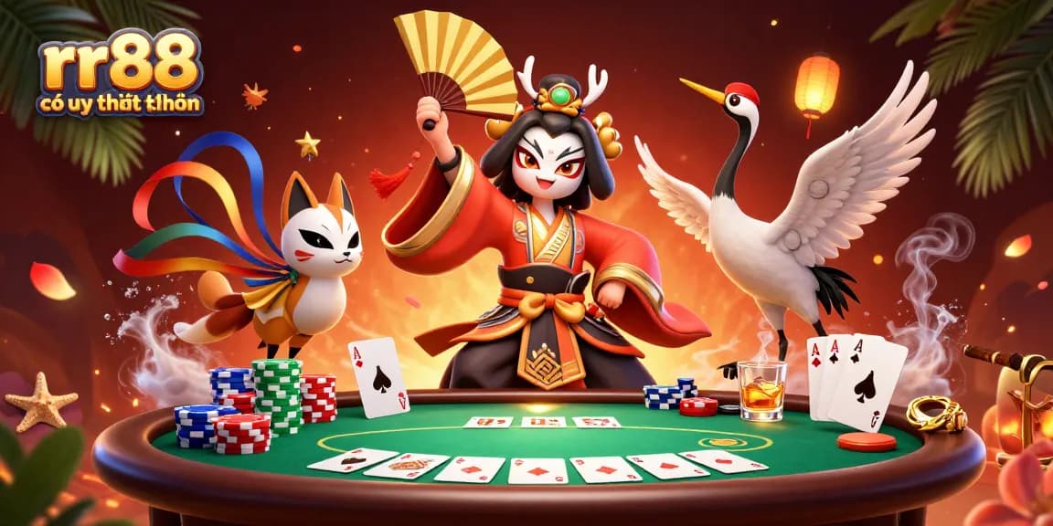 Explore the dynamic world of rr88 có uy tín không with exciting poker elements and vibrant characters.
