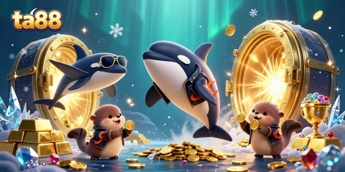 Experience ta88 casino excitement with vibrant characters and treasures in a 3D underwater scene.