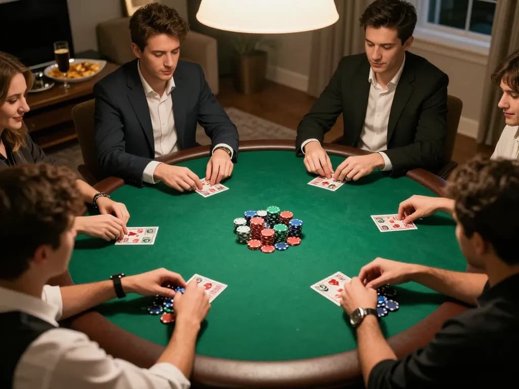 Friends enjoying poker night while playing at 68gamebaivn's favorite game table.