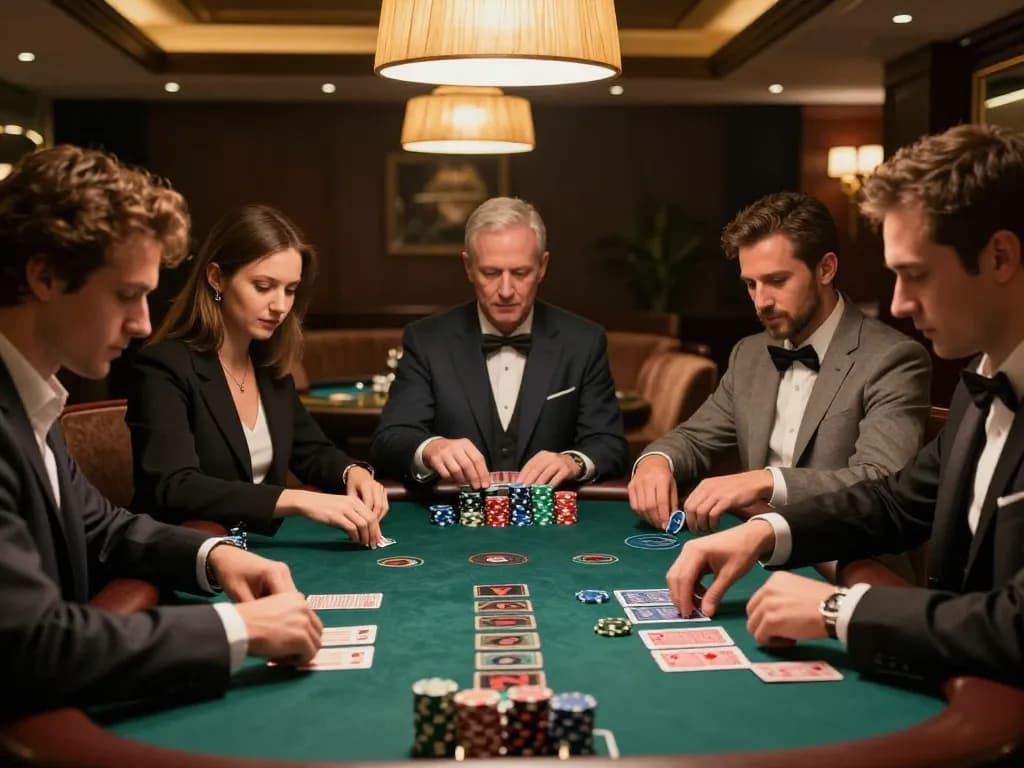 Players enjoy strategic blackjack action at hidobasketgoztepe, with chips stacking high and focused expressions.