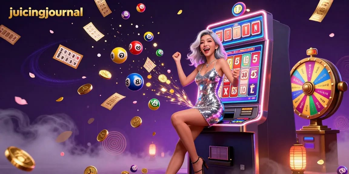 Celebrate wins at juicingjournal with vibrant casino scenes featuring jackpot slots and dynamic lottery elements.