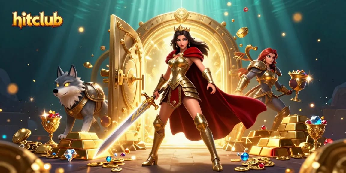 Join the excitement at hitclub with thrilling casino adventures amidst treasures and dazzling gems.