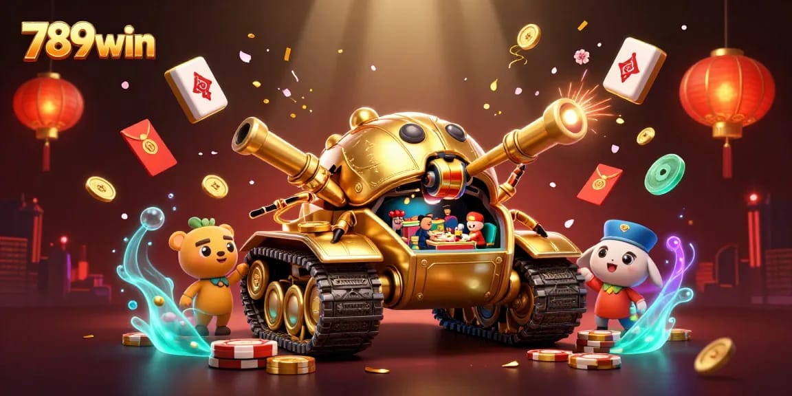 Immerse in 789win: Play in a lavish miniature casino within a golden tank.