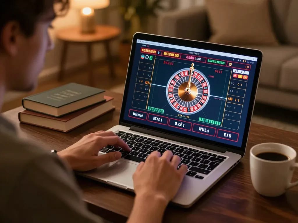 Player engaging in online gaming at 789bet, focusing on live roulette with strategic decision-making.