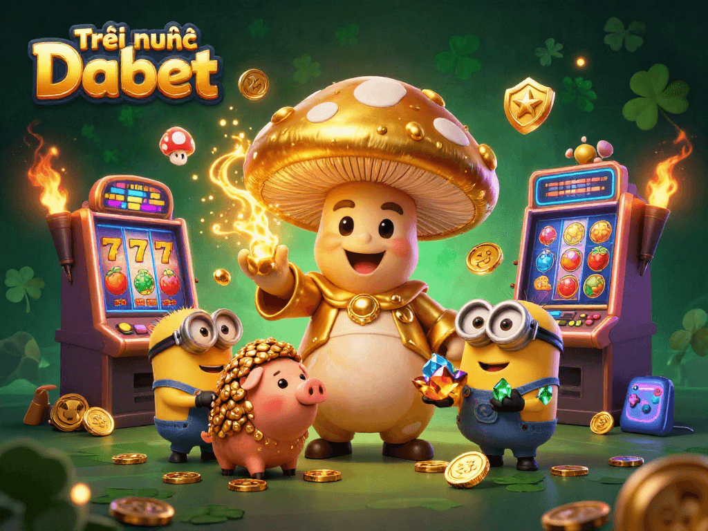 Engage with Trải nghiệm Dabet and uncover treasures in this vibrant and magical slot machine scene.