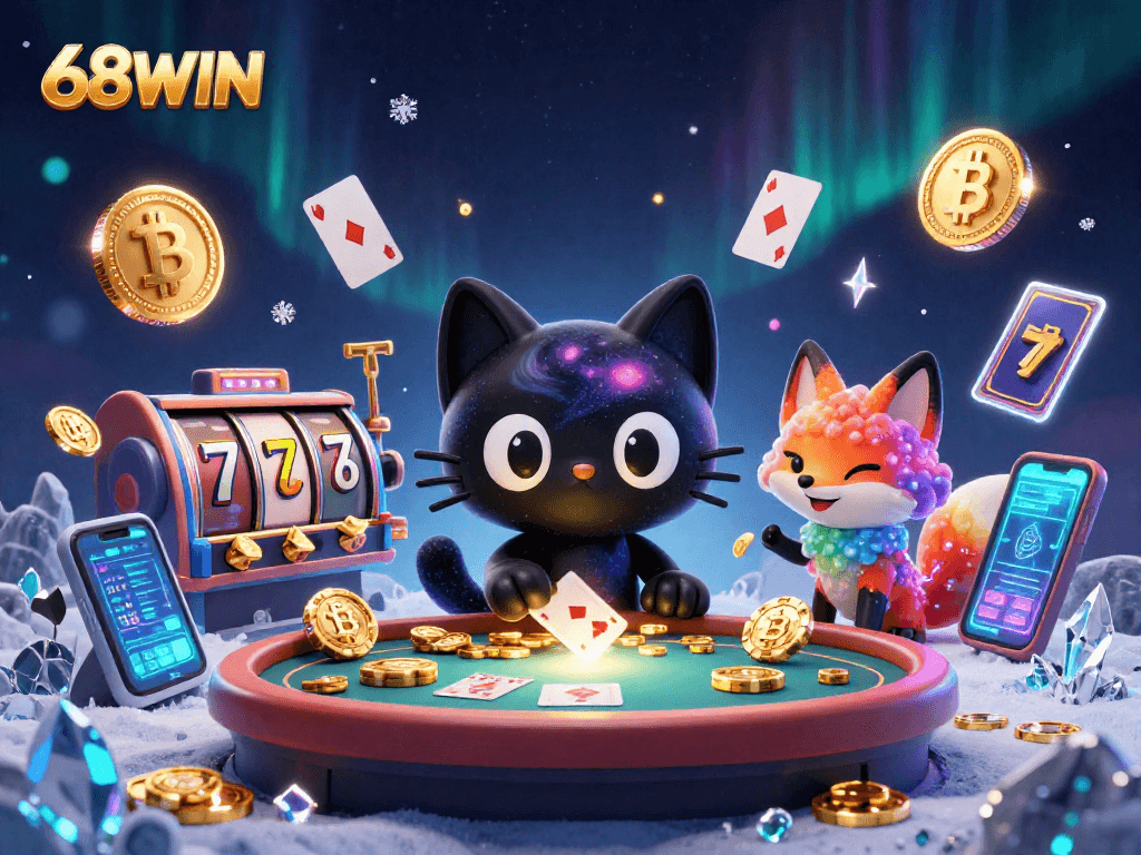 Experience winning strategies at 68WIN with vibrant game elements and captivating characters.