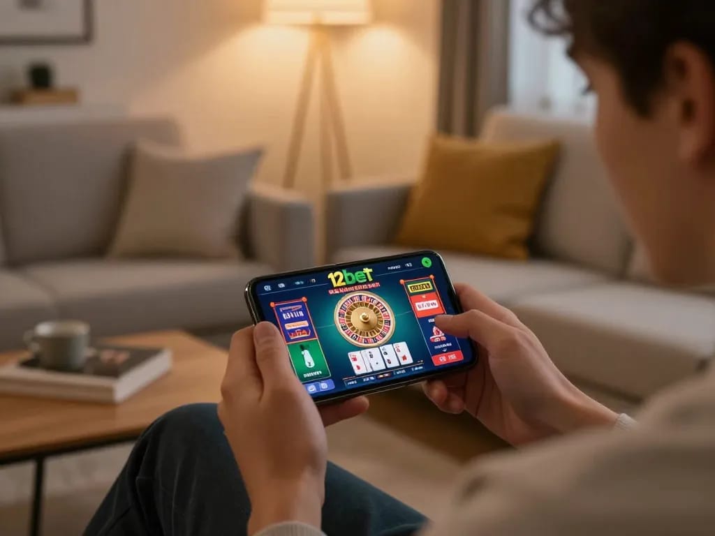 Trò chơi thú vị trên ứng dụng 12bet thể hiện hành động casino năng động trong một không gian ấm cúng tại nhà