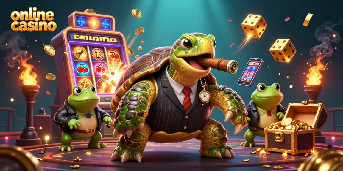Experience the excitement of winning at an online casino with vibrant characters and rich gaming elements.