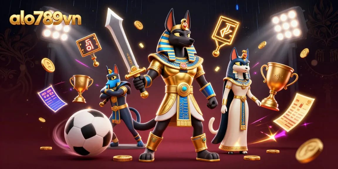 Experience live betting action with alo789vn, showcasing 3D characters and dynamic sports elements.