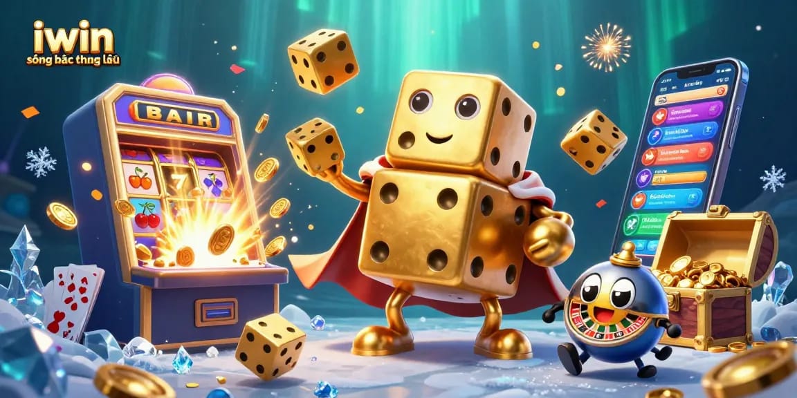 Experience the thrill of iwin sòng bạc thượng lưu with dynamic golden dice and jackpot symbols.