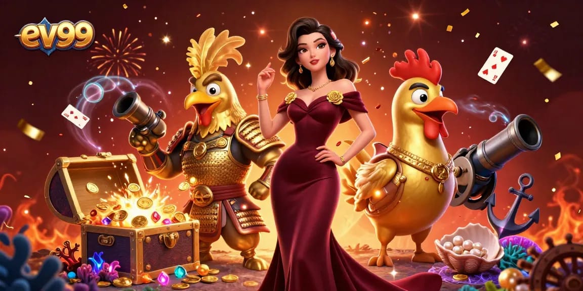 Win big with ev99 in a vibrant 3D casino adventure showcasing glamour and excitement.