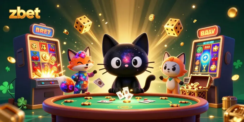 Experience thrilling gameplay at Zbet, featuring vibrant casino elements and engaging characters.