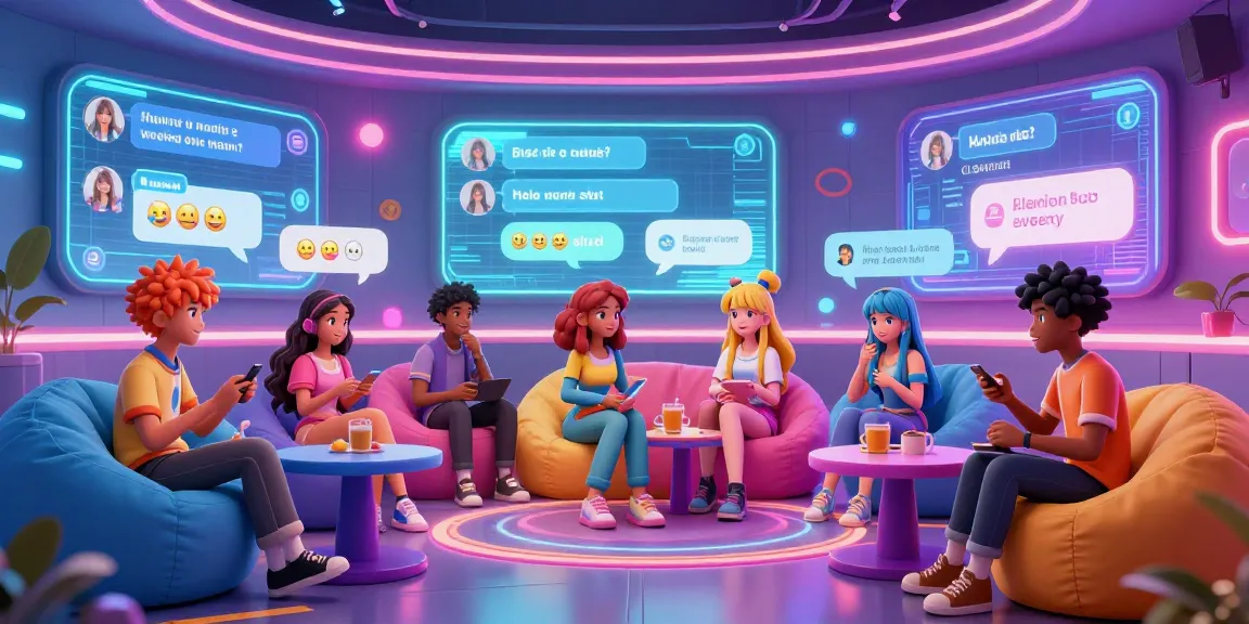 Dynamic interaction with hentai chat AI characters in a futuristic chat environment.