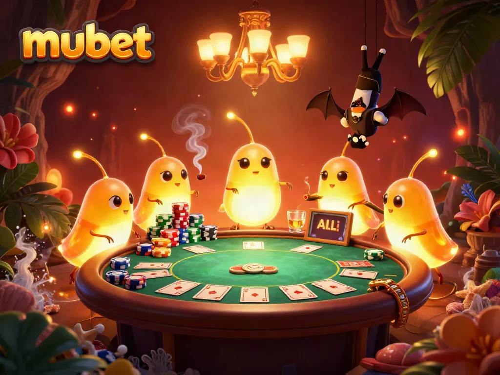 Engage with mubet as glowworms illuminate a vibrant cave casino filled with poker action.