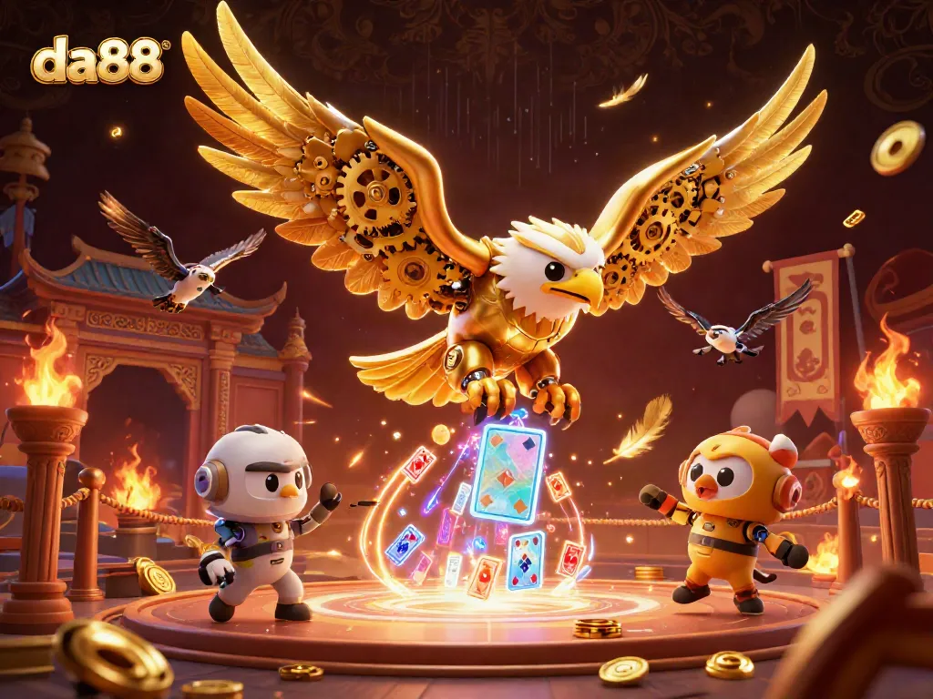 Experience thrilling gameplay with the da88 online casino in a vibrant and dynamic 3D scene.