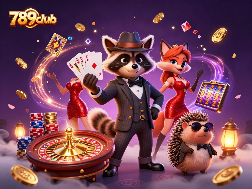 Experience thrilling gameplay at 789club with dynamic characters amidst casino riches and excitement.