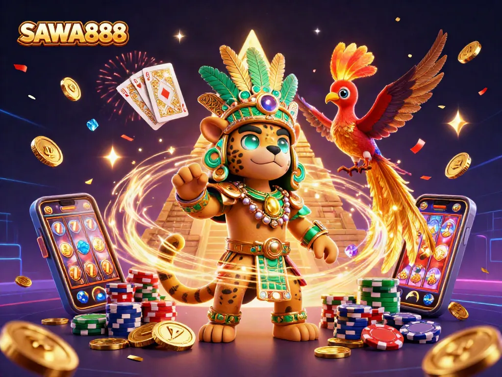Engage with thrilling slots action in SAWA888 featuring vibrant jackpot visuals and dynamic gameplay.