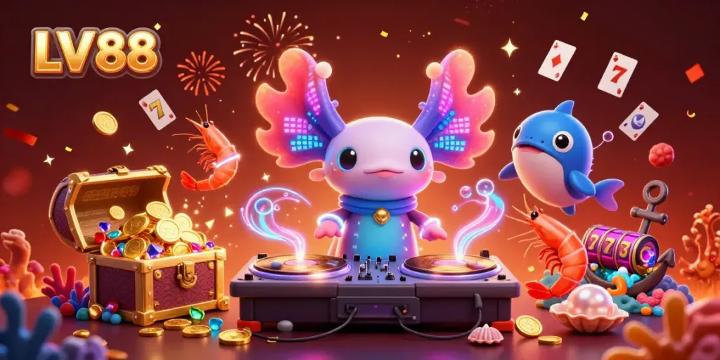 Experience thrilling gameplay at LV 88, featuring vibrant underwater casino elements in an energetic scene.
