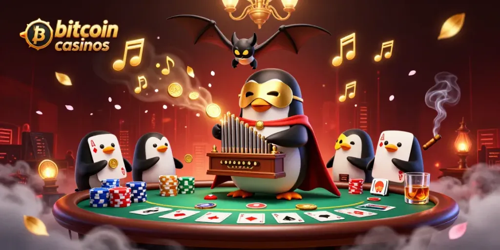 Experience thrilling moments at bitcoin casinos with our engaging 3D illustration featuring dynamic casino elements.