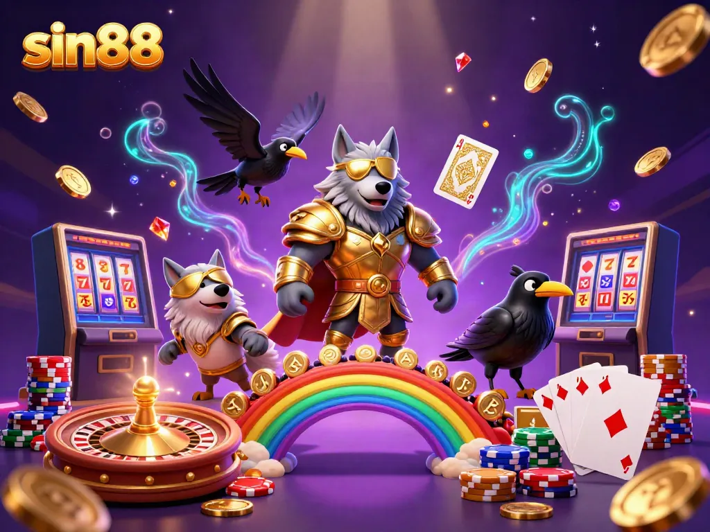 Watch sin88's thrilling casino adventure with Odin and ravens amidst flying coins and roulette energy.