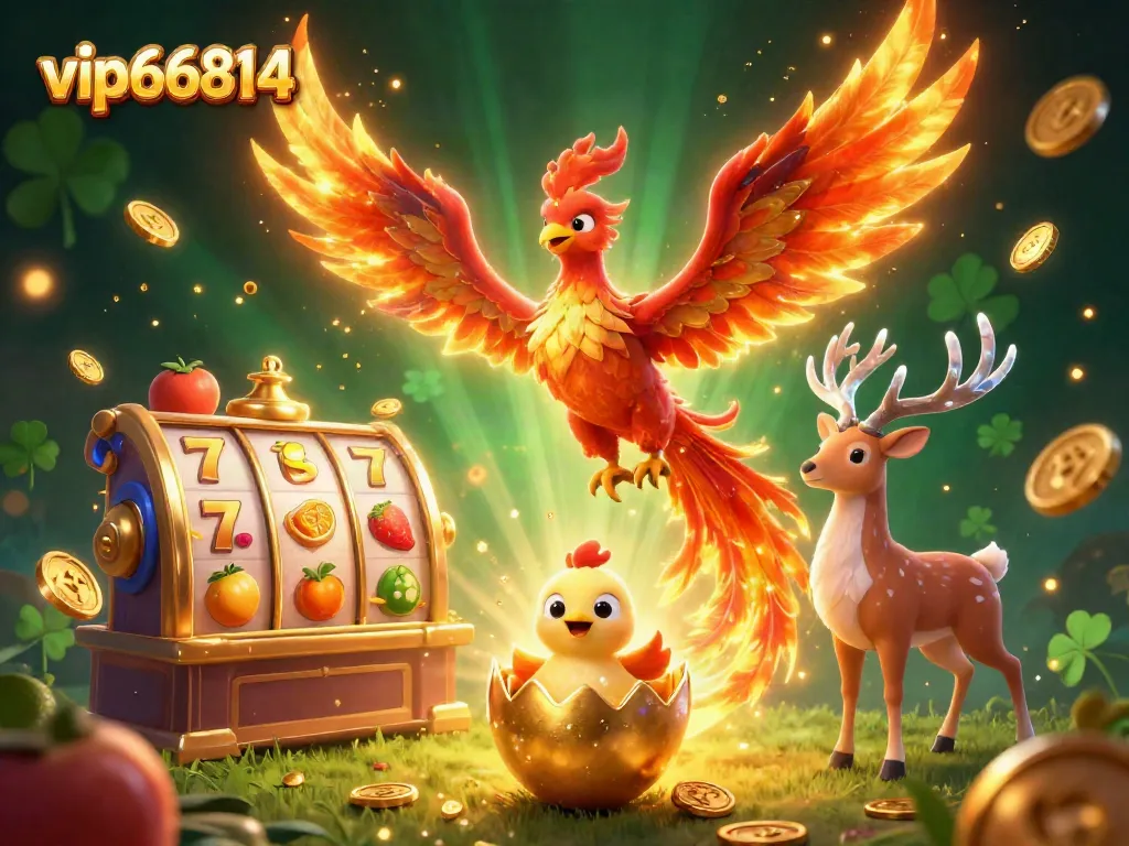Experience excitement with vip66814 as a phoenix soars above jackpot reels bursting with golden coins.
