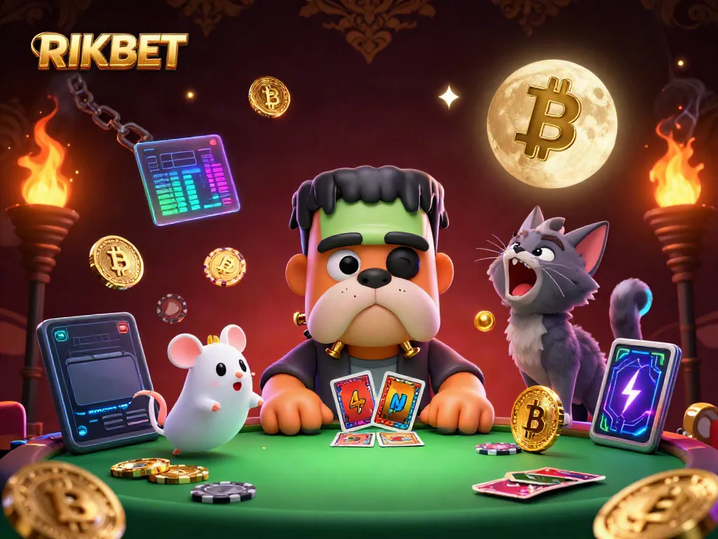 Experience thrilling casino action with RIKBET in a dynamic 3D gambling scene.