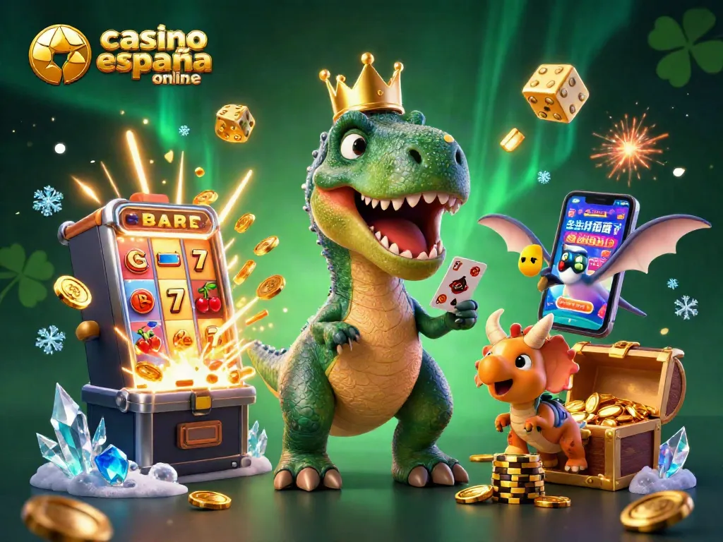 Disfruta del ambiente vibrante en el casino españa online con una ilustración animada llena de acción.