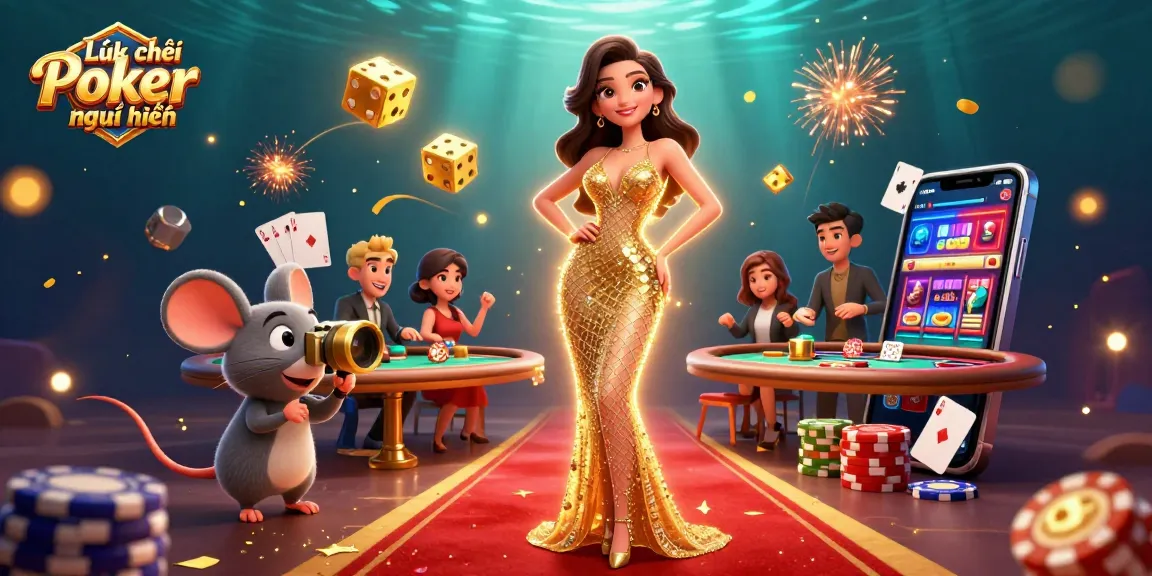 Experience the thrill of Luật chơi Poker mới nhất with dynamic poker action scene featuring vibrant elements.