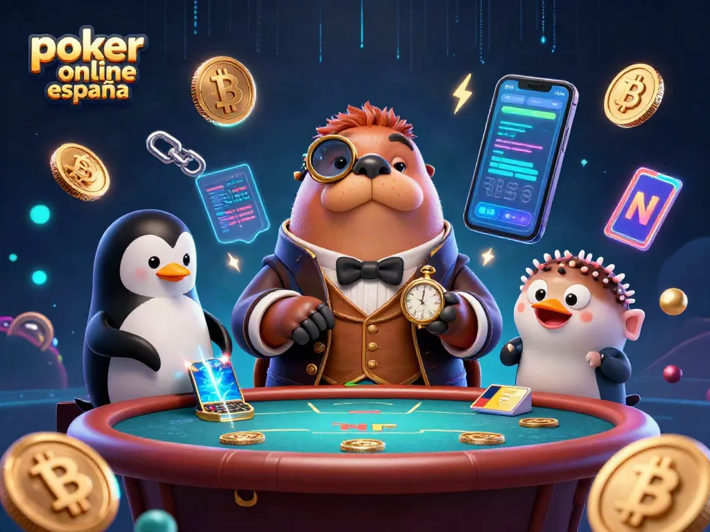 Disfruta del póker online en España en una emocionante partida bajo el mar con personajes animados.