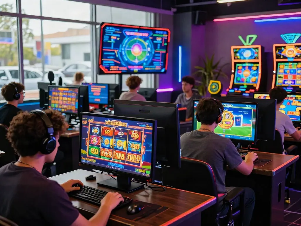 Engaged players enjoying an exciting fabet gaming experience in a vibrant online casino.