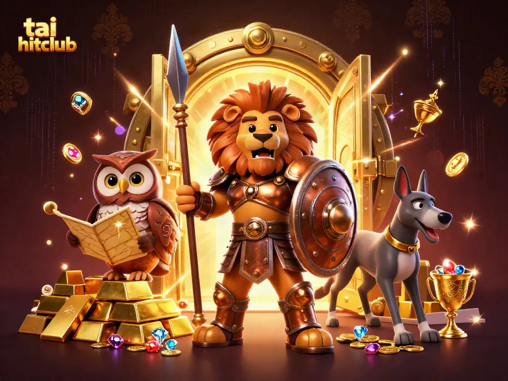 Experience the excitement at tai hitclub with a dynamic scene of gaming adventure, showcasing vibrant character action and treasure.
