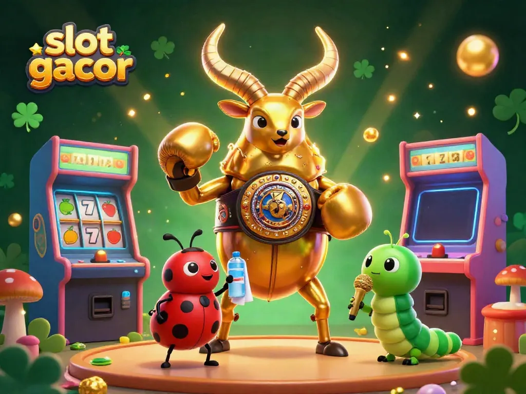 Experience exciting slot gacor gameplay with vivid characters, colorful game machines, and dynamic casino elements.