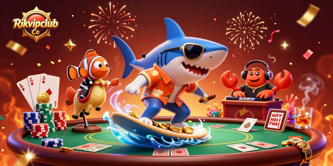 Experience thrilling games at Rikvipclub Co with vibrant 3D casino characters and lively elements.